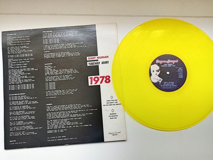 Tubeway Army Color Vinyl 12 inc Ep 1983