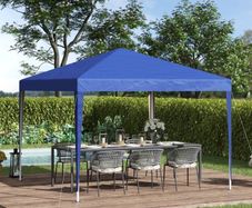 3 x 3M Garden Pop Up Gazebo Height Adjustable Marquee Party Tent Wedding Canopy with Carrying Bag, Blue