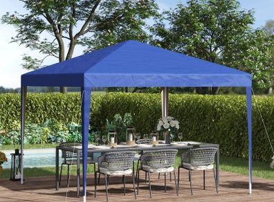 3 x 3M Garden Pop Up Gazebo Height Adjustable Marquee Party Tent Wedding Canopy with Carrying Bag, Blue