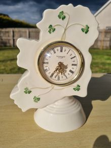 Donegal Parian China, an Irish mantel clock in the shape of a map of Ireland