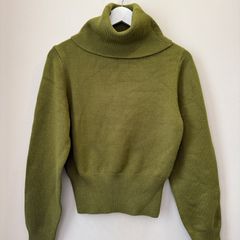 PENNEYS PRIMARK Green Roll Neck Knit Jumper Size S!