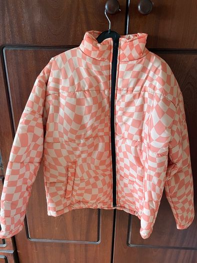 Checked orange coat Uk 8 daisy street