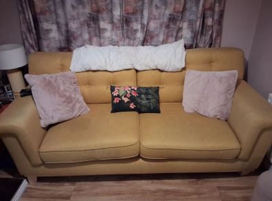 mustard 3 seater sofa