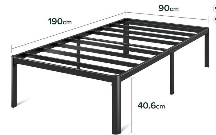 Twin Single Metal Bed that is high to put things underneath