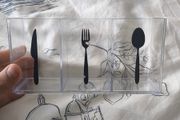 Clear Acrylic Cutlery Holder / Desk Storage Organizer (3 Compartments)