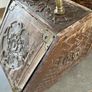 vintage embossed wooden coal box Image 3