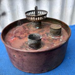 Antique double burner oil lamp