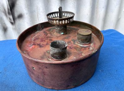 Antique double burner oil lamp