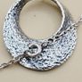 Sterling Silver 925 Hammered Circle Necklace Image 4