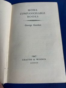 Vintage Book 'More Companionable Books' by George Gordon