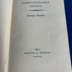 Vintage Book 'More Companionable Books' by George Gordon