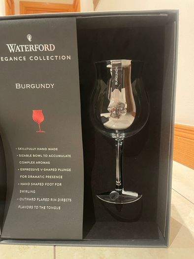 Two Waterford Elegance Collection Burgundy wine glass