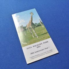 Old Promotional Brochure For  'Fota Wildlife Park, Cork' From 1993.