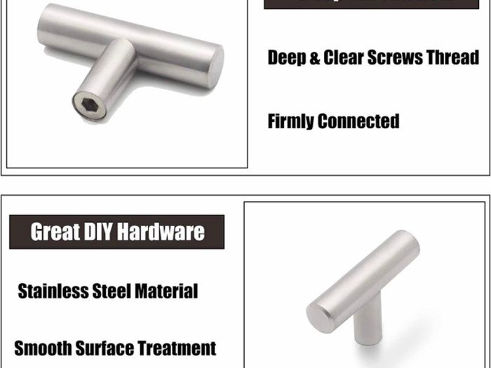 20 Pack 12mm Cabinet Door Handle Drawer Knobs Brushed Nickel Stainless Steel Cupboard Knobs Hardware Wardrobe Knobs 50mm/2" Long (MULTIPLE PACKS AVAILABLE)