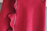 BERSHKA faux suede raspberry ruffle mini skirt Sz S (6-8UK) - Bnwot