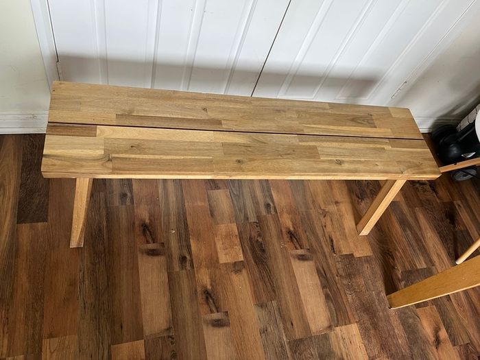 wooden bench from Ikea