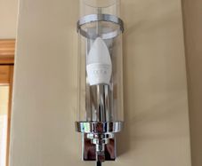 Chrome & Glass Wall Light Modern Sconce 29cm