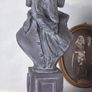 63 cm Dog Bust Garden Sculpture  Antique Style Dog Head Figurine on Pedestal Image 2