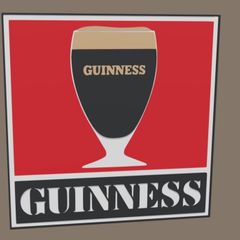 Guinness vintage style glass Lightbox