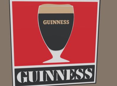 Guinness vintage style glass Lightbox
