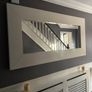 Large rectangular wall mirror with wide white frame Image 2