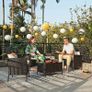 _Polyrattan Garden Furniture Set with 4 Pieces, 2 Garden Chairs, 1 Sofa, 1 Garden Table with Tempered Glass Top Image 2