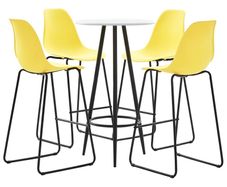 5 Piece Bar Set Plastic Yellow