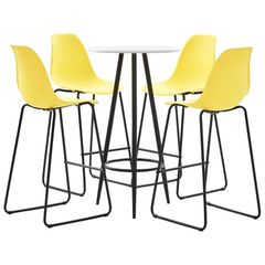 5 Piece Bar Set Plastic Yellow
