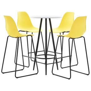 5 Piece Bar Set Plastic Yellow