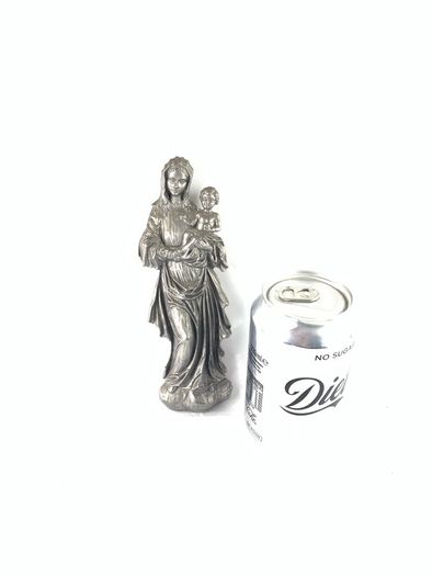 Vintage pewter Madonna and child wall hanging