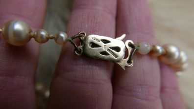 Ww2 Ciro 9ct Gold 375 Clasp  Strand Imitation Pearl Ciro Necklace With 1942 Rose Gold 375 Clasp
