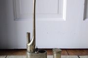 An Early 19th Century Antique Nickel Brass Chinese " Opium " Water Pipe