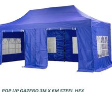Gazebo Marquee Steel Hexagonal Frame 40mm 3m x 6m