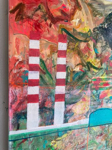 Large Original Art Poolbeg Chimneys Dublin Art Original Painting Irish Art Irish Artist contemporize