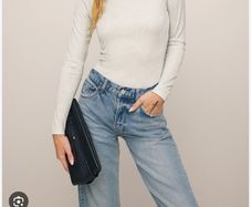 Reformation bailey turtle neck  silver