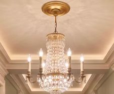 Old Belgian chandelier that has been polished and done up like new