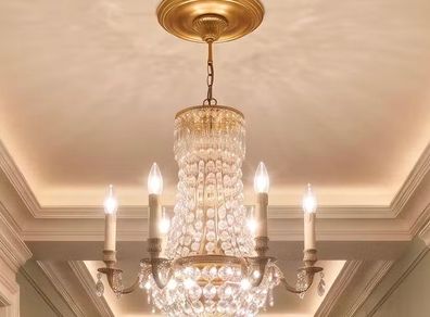 Old Belgian chandelier that has been polished and done up like new