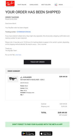 Meta Raybans Gen 2 - Headliner