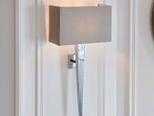 Wall Light with Silk Faux Shade Grey