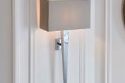 Wall Light with Silk Faux Shade Grey