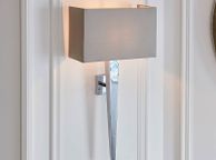 main image for ad Wall Light with Silk Faux Shade Grey