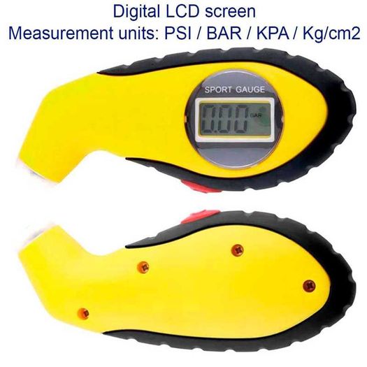 Tyre Air Pressure Gauge Meter Electronic Digital LCD Tire Tester Tool for Car Bike American Schrader Standard Valves