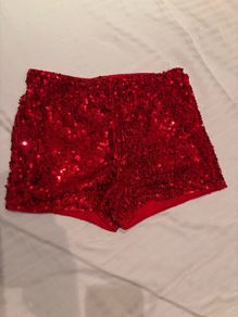 Red Sequin Shorts XS