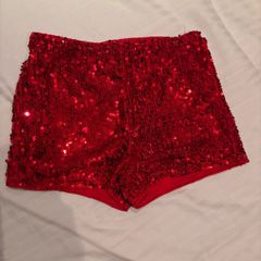 Red Sequin Shorts XS