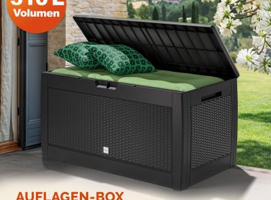 310L Rattan Look Garden Storage Outdoor Storage Box