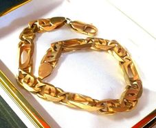 Vintage 9ct Gold Heavy Curb Link Bracelet