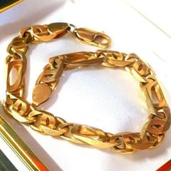 Vintage 9ct Gold Heavy Curb Link Bracelet