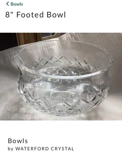Waterford Crystal Lismore 7" Footed Bowl, 1970s.
