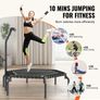 Fitness Trampoline with Handle  Heavy Duty 205kg Capacity, Bungee Rebounder for Home Gym Image 4