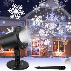 Storm Snowflake Projector Waterproof LED Snowfall Pattern Projection Rotating Lights for Christmas Party Indoor Outdoor Lighting Decorations (FREE POSTAGE)